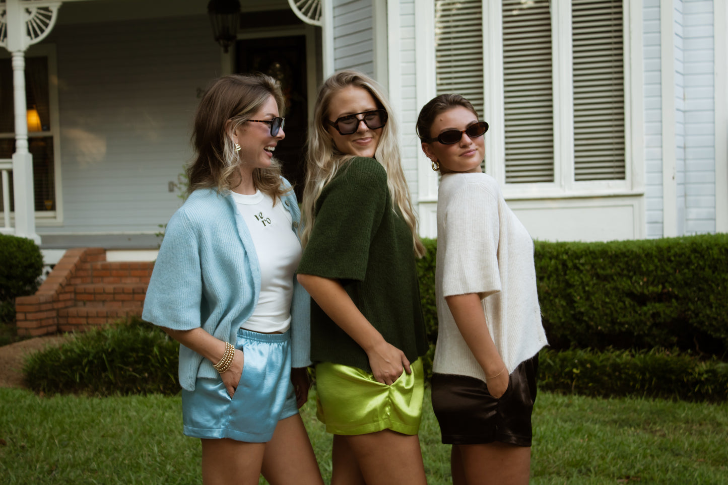Claire Silky Shorts -- Powder Blue