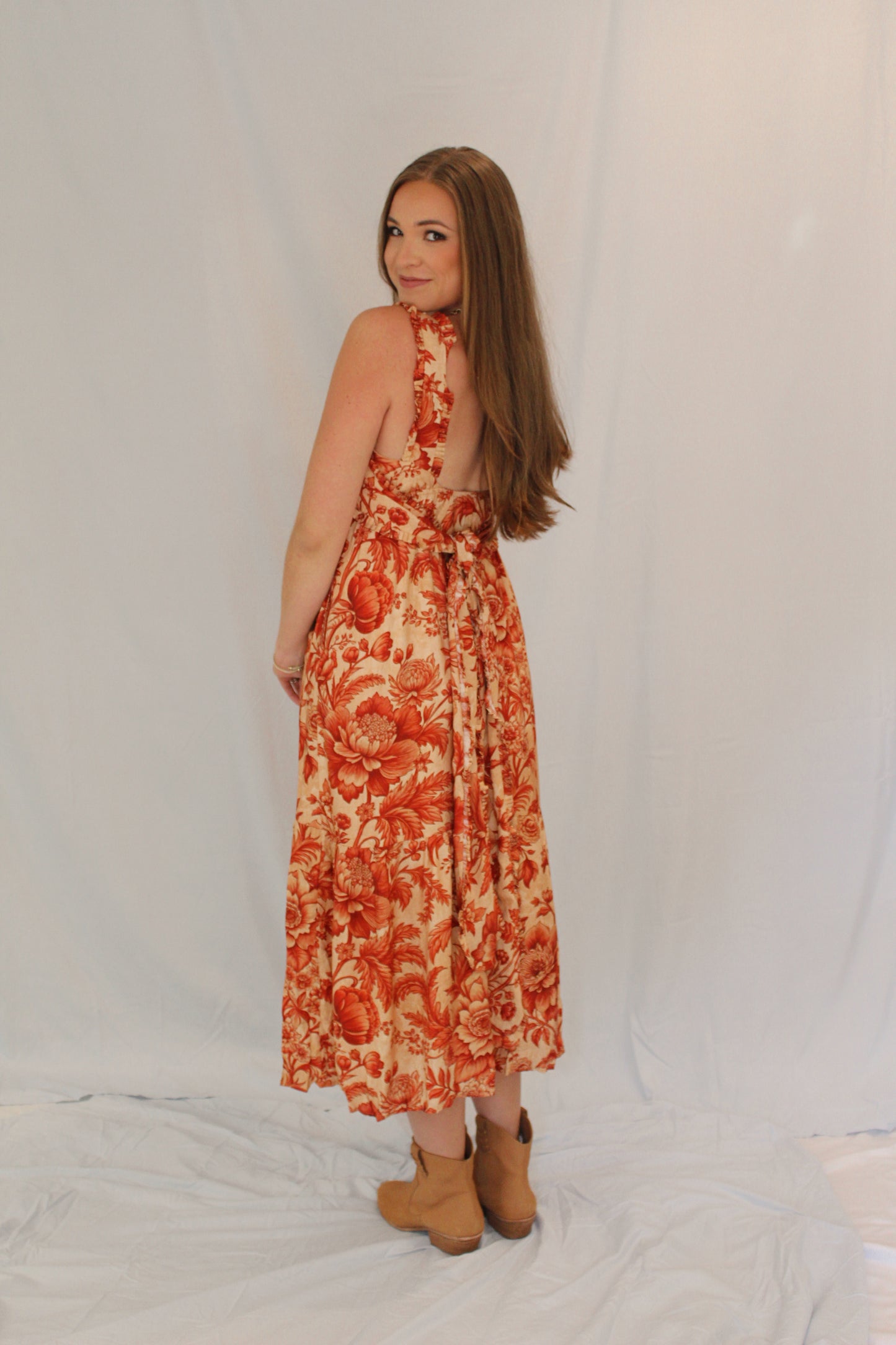 Isla Red Floral Dress