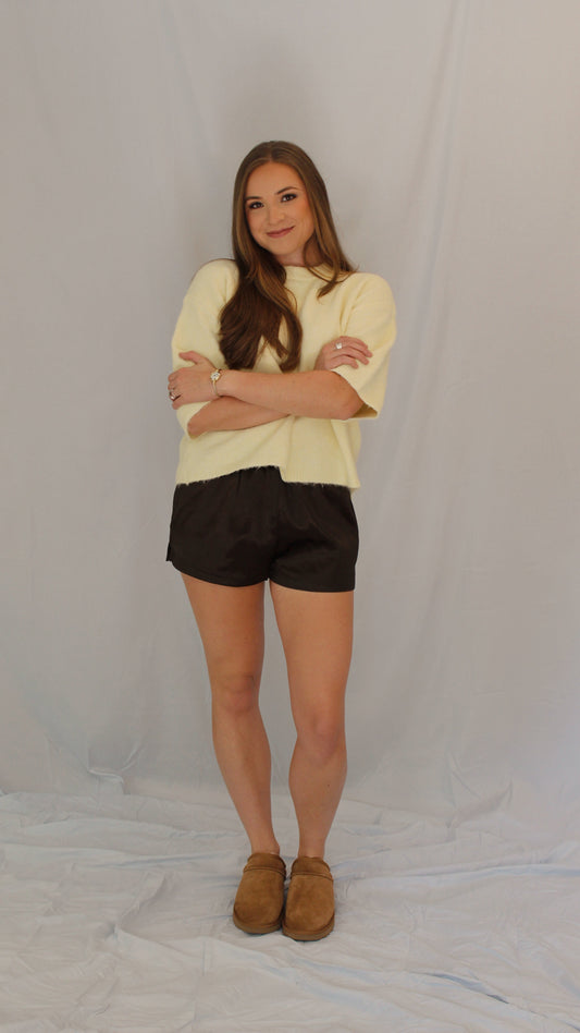 Claire Silky Shorts -- Mocha