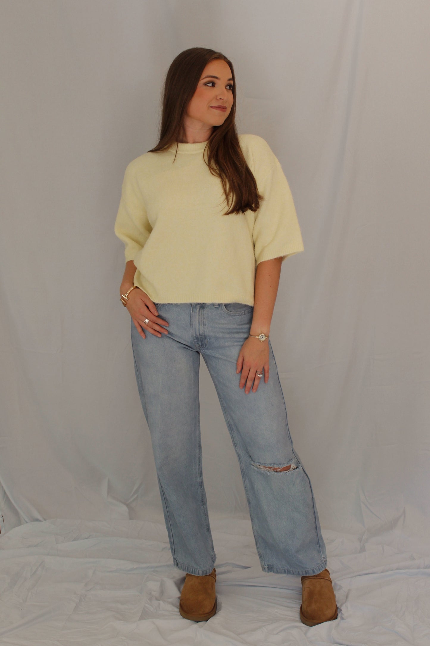 Paige Knit Top -- Butter Yellow